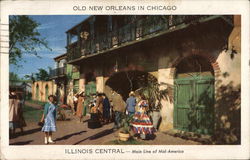 Chicago Railroad Fair - Old New Orleans Exhibit Postcard