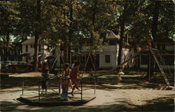 Children's Playground at Oakwood Park, Lake Wawasee Turkey Creek, IN Postcard Postcard Postcard