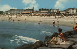 Jetty and Beach, Looking West Postcard