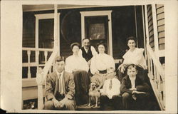 Snapshot of Family on Porch Davis, IL Postcard Postcard Postcard