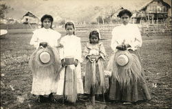 Latin American Women holding straw hats Postcard Postcard Postcard