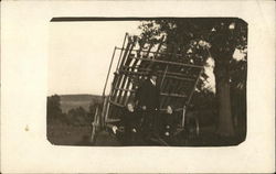 Man and Women Posing by Cart Unidentified People Postcard Postcard Postcard