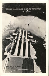 Rough Sea Aboard U.S.S. Pennsylvania Postcard