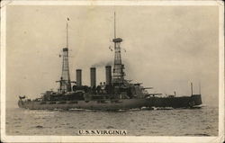 U.S.S. Virginia Postcard