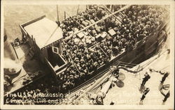 The USS Amackassin Filled with People Postcard