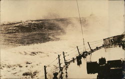 USS Louisiana in Waves Postcard