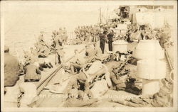 Troops on Forecastle of U.S.S. Louisiana Navy Postcard Postcard Postcard