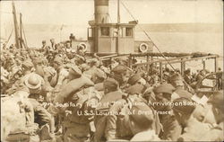 7th Sanitary Train of 7th Division Arrive on Board U.S.S. Louisiana at Brest, France Postcard