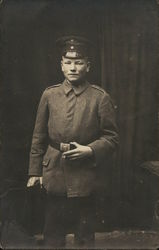 Portrait of Young Soldier in Uniform Postcard