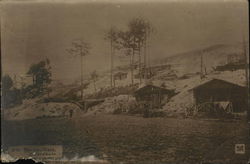 Small French Village in Snow Postcard