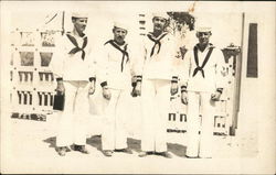 Snapshot of 4 Navy Men Postcard