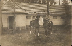 Two mounted soldiers Postcard