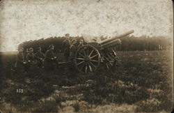 Men posing by a cannon Postcard