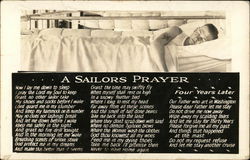 Sailor Sleeping in Berth - A Sailors Prayer Navy Postcard Postcard Postcard