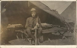 Soldier (Jack) in Tent Postcard