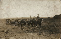 Soldiers on Horses Pulling Cart World War I Postcard Postcard Postcard