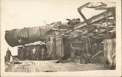 A Blown Up Ship at Dock World War I Postcard Postcard Postcard