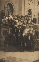 Snapshot of Students on School Steps Postcard