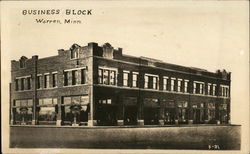 Business Block Warren, MN Postcard Postcard Postcard