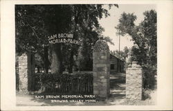 Sam Brown Memorial Park Browns Valley, MN Postcard Postcard Postcard