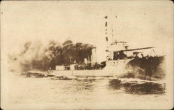 Navy Boat Under Way Postcard