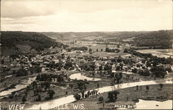 Aerial View Gays Mills, WI Postcard Postcard Postcard