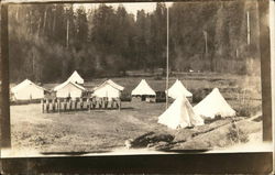 Soldiers in Formation In Front of Tents Military Postcard Postcard Postcard