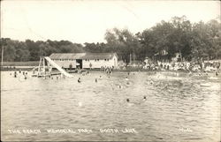 The Beach, Memorial Park, Booth Lake Postcard