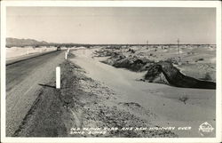 Old Plank Road and New Highway Over Sand Dunes Arizona Landscapes Postcard Postcard Postcard