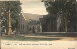 St. Paul's Church and Soldiers Monument Postcard