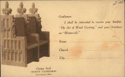 Clergy Stall, Trinity Cathedral Cleveland, OH Postcard Postcard Postcard