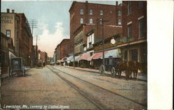 Looking Up Lisbon Street Postcard