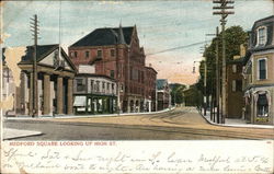 Medford Square Looking Up High Street Massachusetts Postcard Postcard Postcard