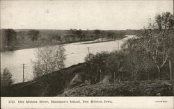 Des Moines River, Boatman's Island Iowa Postcard Postcard Postcard