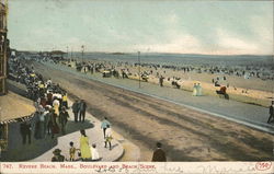 Boulevard and Beach Scene Revere Beach, MA Postcard Postcard Postcard