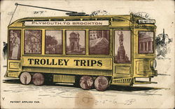 Trolley Trips: Plymouth to Brockton Trolleys & Streetcars Postcard Postcard Postcard