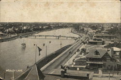 View of Wesley Lake Asbury Park, NJ Postcard Postcard Postcard