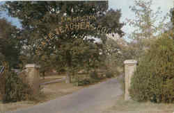 Entrance To Sam Houston State Teachers College Huntsville, TX Postcard Postcard