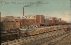 Packing House and R.R. Yards South Omaha, NE Postcard Postcard Postcard