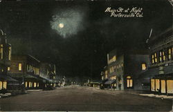 Main Street at Night, Portersville Porterville, CA Postcard Postcard Postcard