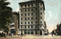 Stockton Savings & Loan Socirty Bank Bldg. California Postcard Postcard Postcard