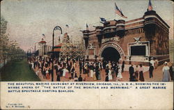 The Beautiful Marine Causeway at Riverview Chicago, IL Postcard Postcard Postcard