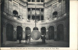 Electric Glass Ball Used in Illuminating Dome of State Capitol Postcard