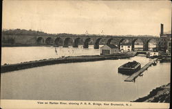 View on Raritan River Showing P.R.R. Bridge New Brunswick, NJ Postcard Postcard Postcard