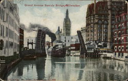 Grand Avenue Bascule Bridge Milwaukee, WI Postcard Postcard Postcard