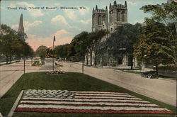 Floral Flag, "Court of Honor" Postcard