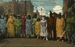 A Group of Maskers on Canal Street During Carnival Postcard