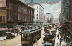 Spring St. Near Third St. Postcard