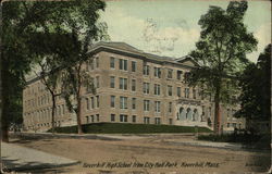 Haverhill High School from City Hall Park Postcard