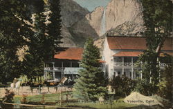 Sentinel Hotel & Yosemite Falls California Yosemite National Park Postcard Postcard Postcard